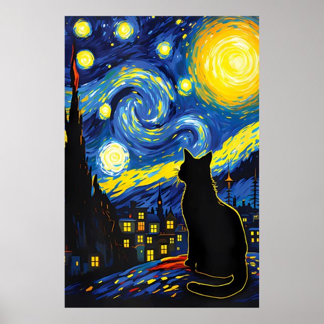 van Gogh Cat Art Poster (Framsidan)