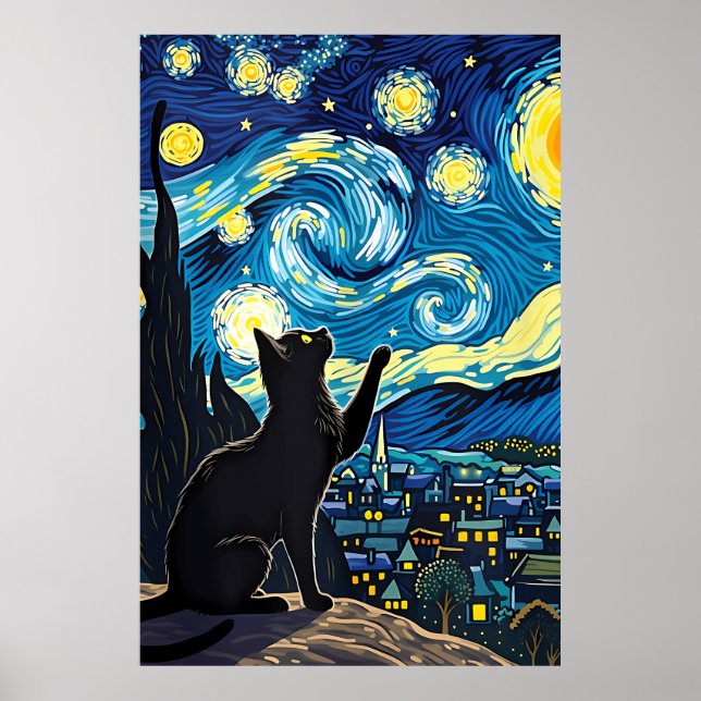 van Gogh Cat Art Poster (Framsidan)