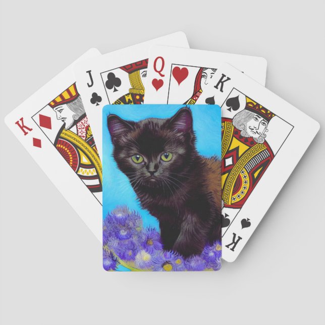 Van Gogh Cat och Flowers Casinokort (Baksidan)