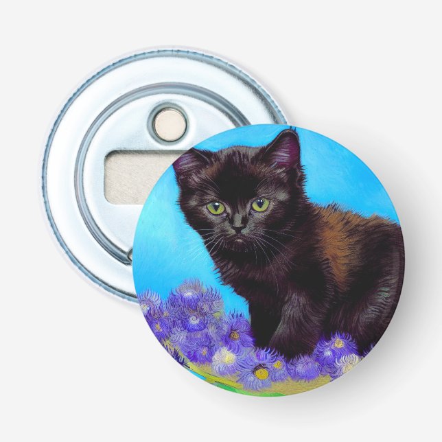 Van Gogh Cat och Flowers Flasköppnare (Framsidan)
