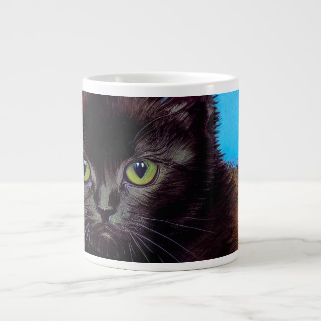 Van Gogh Cat och Flowers Jumbo Mugg (Framsidan)