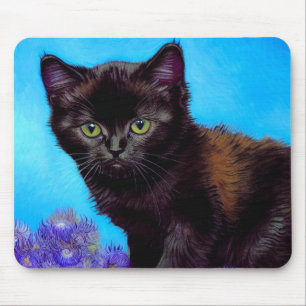 Van Gogh Cat och Flowers Musmatta