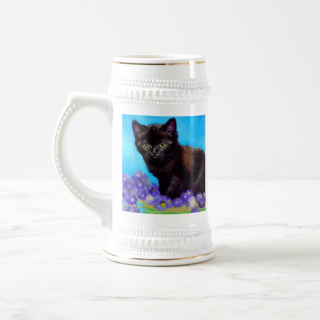 Van Gogh Cat och Flowers Sejdel (Vänster)