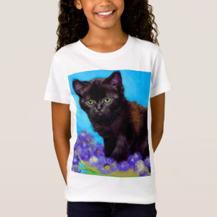 Van Gogh Cat och Flowers T Shirt
