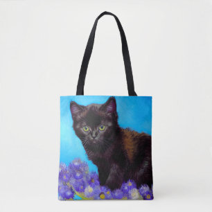Van Gogh Cat och Flowers Tygkasse