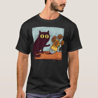 Van Gogh Cats och Flower T Shirt