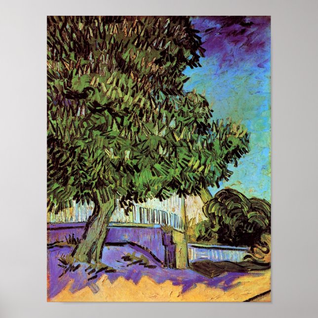 Van Gogh - Chestnut Träd i Blommar Poster (Framsidan)