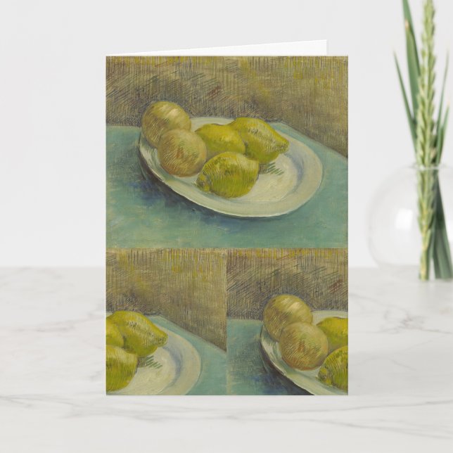 Van Gogh Citroner Tallrik Gul Kökskonst Kort (Framsida)