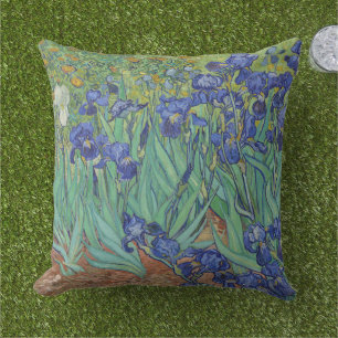 Van Gogh Classic Painting Irises Blommigt Botanica Kudde