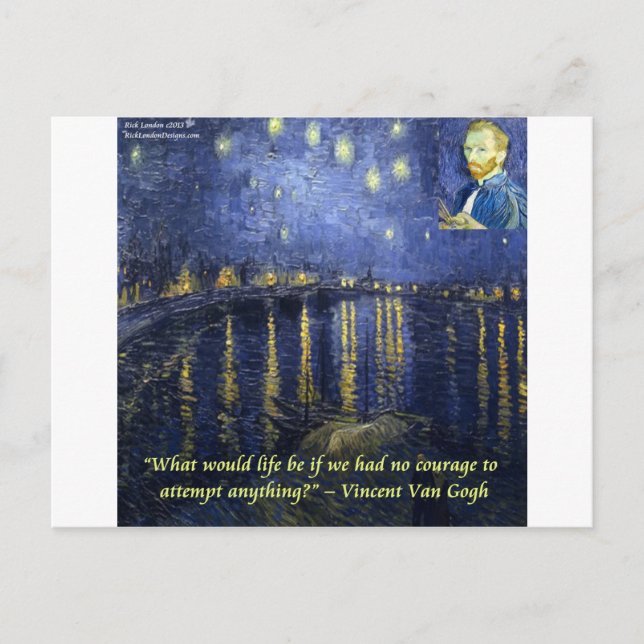 Van Gogh Courage Quote Vykort (Framsida)
