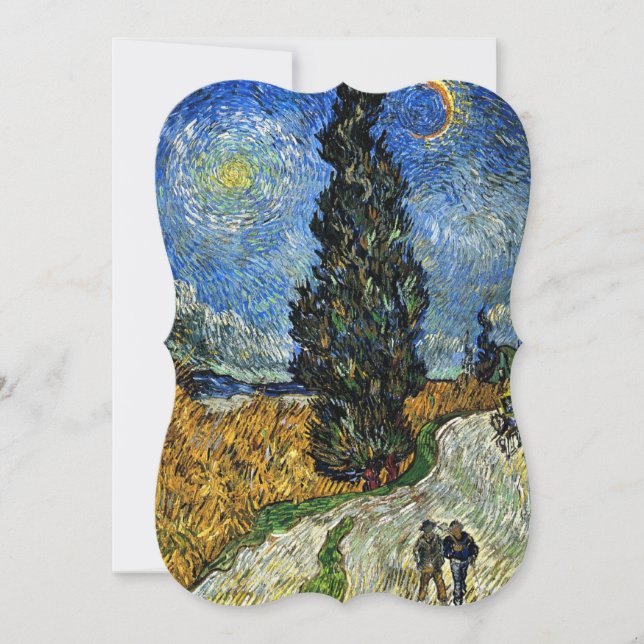 Van Gogh - Cypress mot Starry Himlar Kort (Framsida)