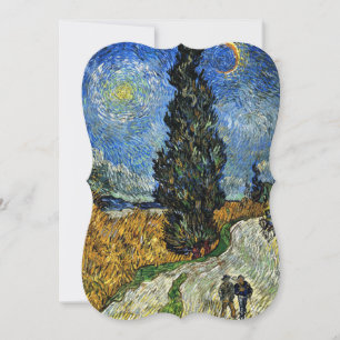 Van Gogh - Cypress mot Starry Himlar Kort