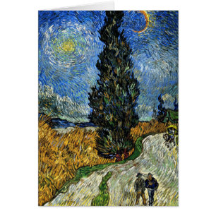 Van Gogh - Cypress mot Starry Himlar OBS Kort