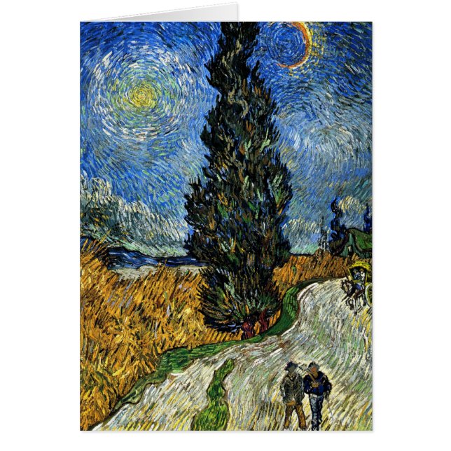 Van Gogh - Cypress mot Starry Himlar OBS Kort (Framsidan)