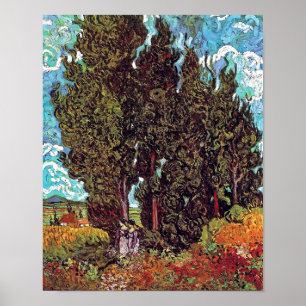Van Gogh - Cypresser med två kvinnliga Figurer Poster