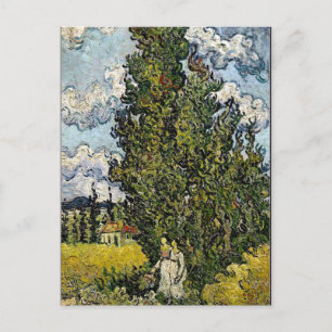 Van Gogh - Cypresser med två kvinnor Vykort