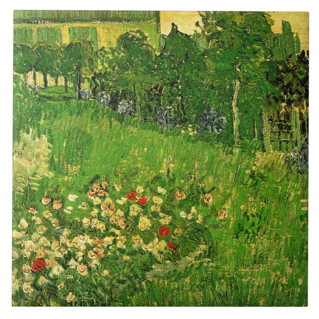Van Gogh - Daubignys trädgård, Kakelplatta (Framsidan)