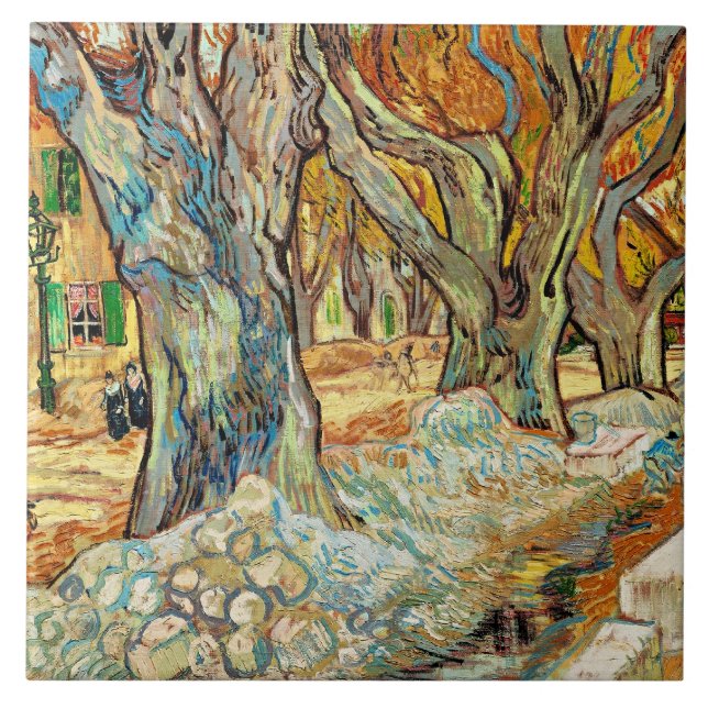 Van Gogh - De stora platanerna Kakelplatta (Framsidan)