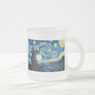 van gogh den stjärnklara natten 1889 Vintagekonst Frostad Glasmugg