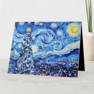 Van Gogh - Den stjärnklara natten - Vit julkort Kort
