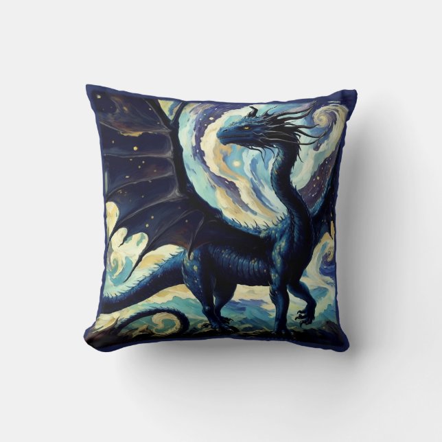 Van Gogh Dragon Natt och dag Kudde (Framsida)