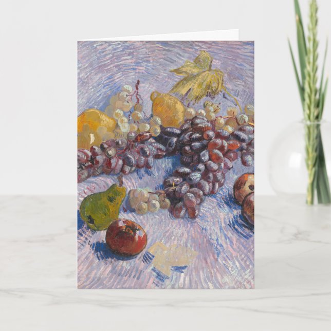 Van Gogh Druvor och äpplen Stilleben Konsttryck Kort (Framsida)