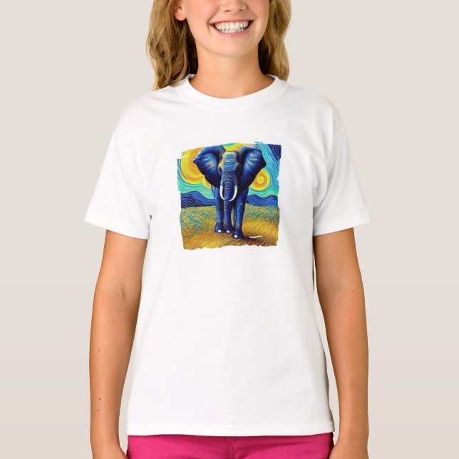 Van Gogh Elefant T-Shirt (Framsida)