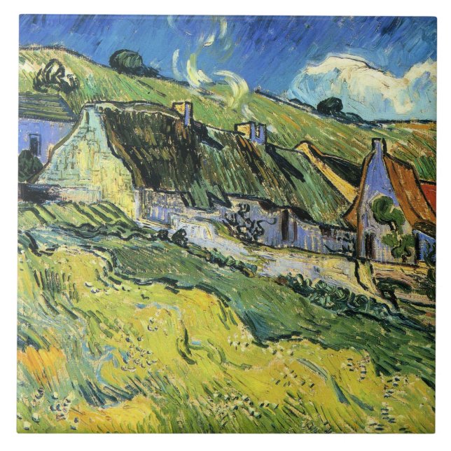 Van Gogh - En grupp stugor Kakelplatta (Framsidan)