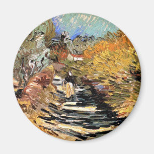 Van Gogh - En väg i Saint-Remy med kvinnlig figur Magnet