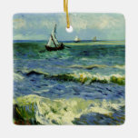 Van Gogh - Ett fiskefartyg till havs Julgransprydnad Keramik<br><div class="desc">Vincent van Gogh-målning,  en fiskebåt till havs,  ruta.</div>