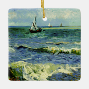 Van Gogh - Ett fiskefartyg till havs Julgransprydnad Keramik