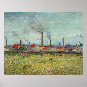 Van Gogh - Fabriker vid Clichy Poster