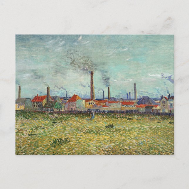 Van Gogh - Fabriker vid Clichy Vykort (Framsida)