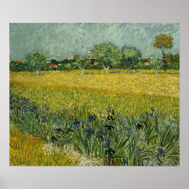 Van Gogh - Fält med blommor i Arles Poster (Framsidan)