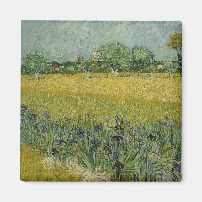 Van Gogh Fält med blommor i närheten av Arles Magnet (Framsidan)