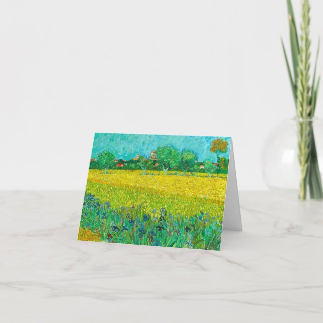 Van Gogh Fält med Irisar Nära Arles Inbjudan (Framsida)