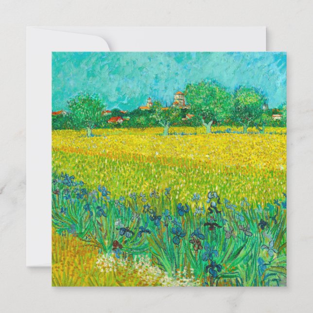 Van Gogh Fält med Irisar Nära Arles Inbjudningar (Framsida)