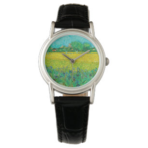 Van Gogh Fält med Irises Near Arles Armbandsur