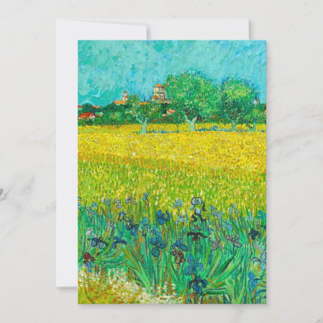 Van Gogh Fält med Irises Near Arles Inbjudningar (Framsida)