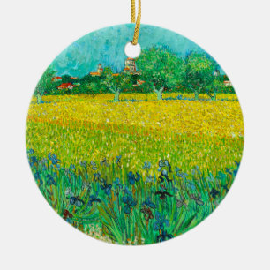 Van Gogh Fält med Irises Near Arles Julgransprydnad Keramik