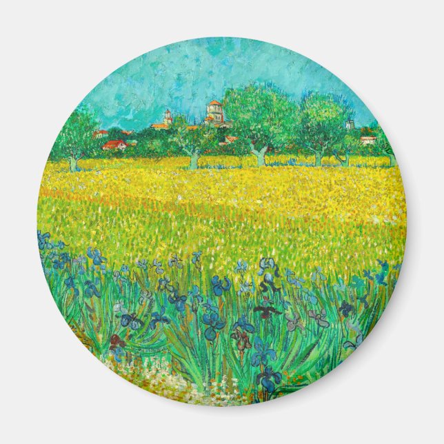 Van Gogh Fält med Irises Near Arles Magnet (Framsidan)