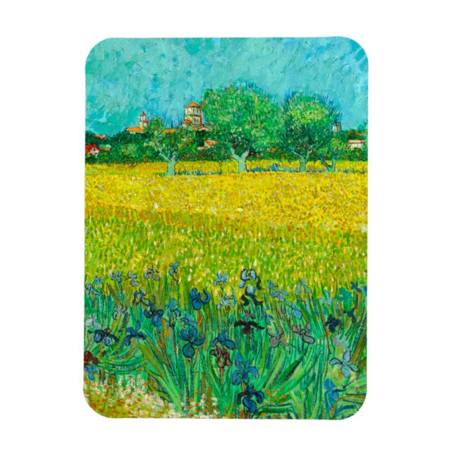 Van Gogh Fält med Irises Near Arles Magnet (Vertikal)