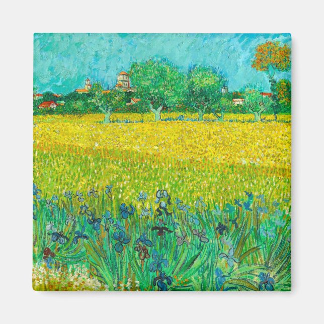 Van Gogh Fält med Irises Near Arles Magnet (Framsidan)