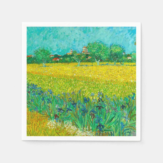 Van Gogh Fält med Irises Near Arles Pappersservett (Framsidan)