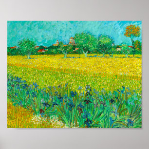 Van Gogh Fält med Irises Near Arles Poster