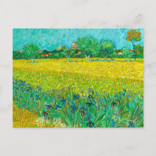 Van Gogh Fält med Irises Near Arles Vykort
