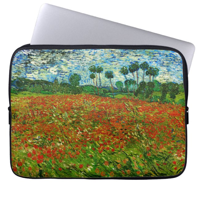 Van Gogh Fält med poppies (F636) Fine Art Laptop Fodral (Framsidan)