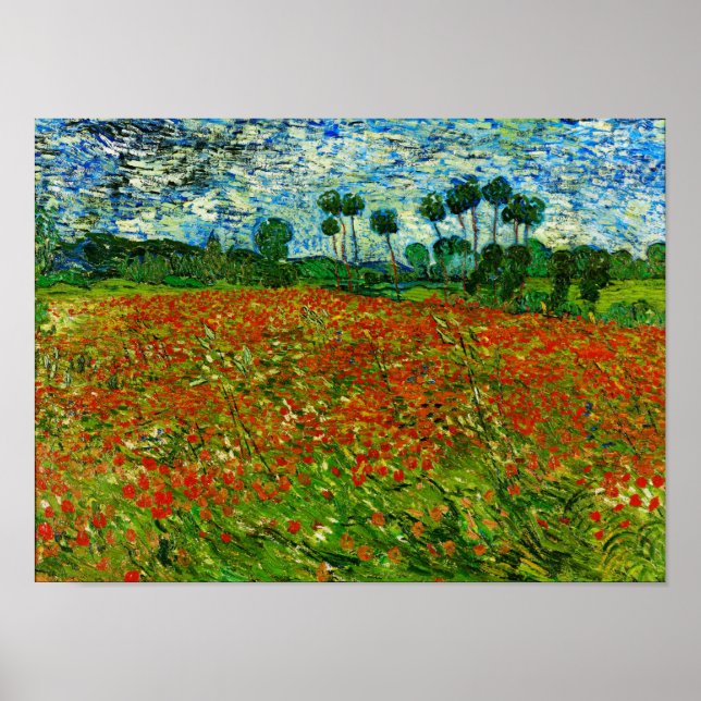 Van Gogh Fält med poppies (F636) Fine Art Poster (Framsidan)