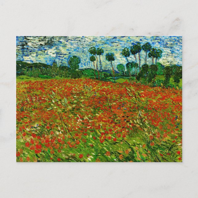Van Gogh Fält med poppies (F636) Fine Art Vykort (Framsida)