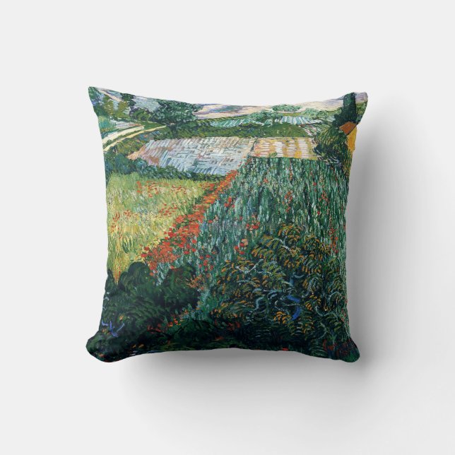 Van Gogh - Fält med Poppies Kudde (Framsida)